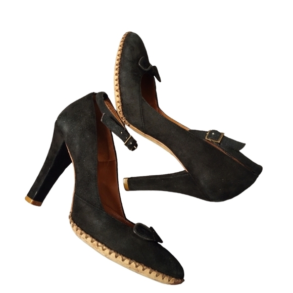 Marc Jacobs High Ankle Strap Black Heels Ladies 5M Made in Italy Coquette Style - Picture 1 of 4